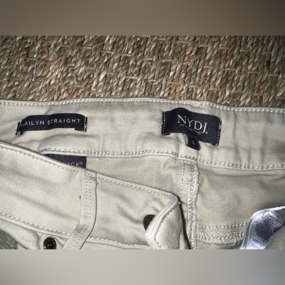 NYDJ Button-fly Marilyn Straight Khaki Jean - Picture 3 of 5